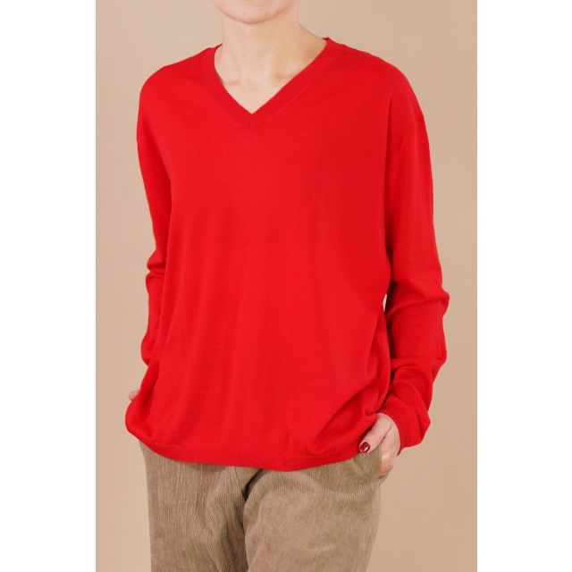Fine Cashmere Oversized Pullover Wim Radical Red by Manuelle Guibal