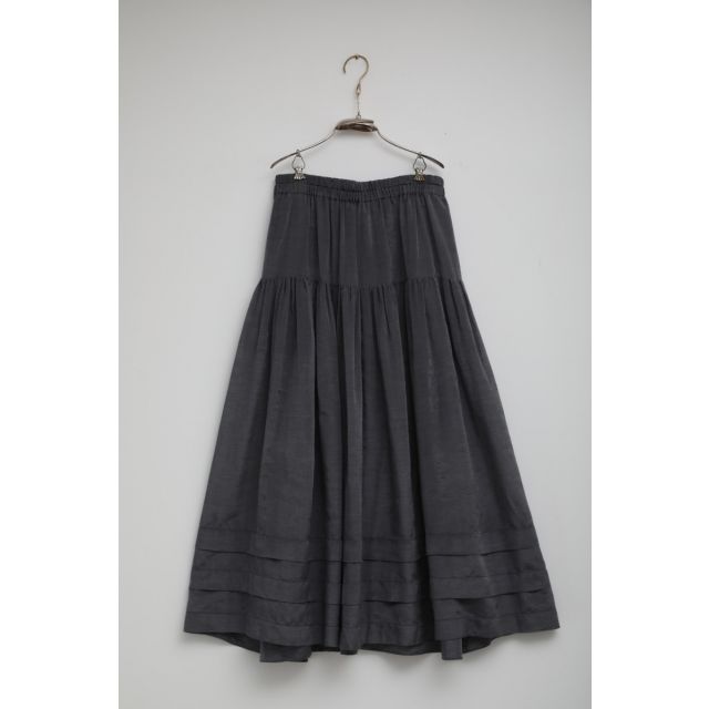 Cotton and Silk Skirt Sandrine Steel Grey by Ecole de Curiosites