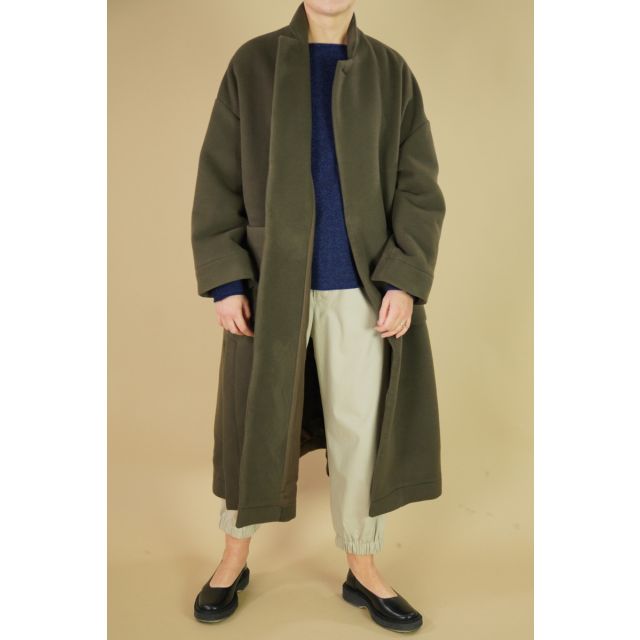 Wool and Cashmere Side Seam Vents Coat Coffe by Toujours