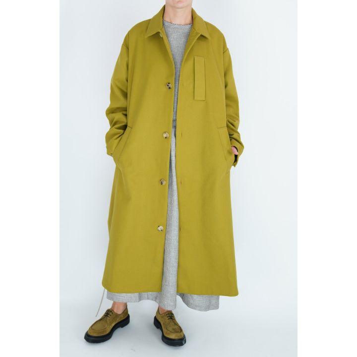 Messenger Coat Military Twill Chartreuse by Toogood