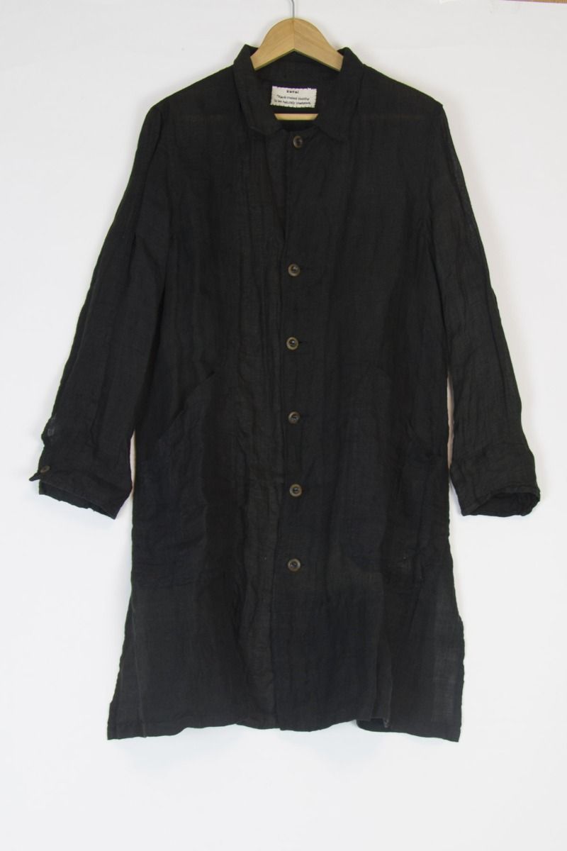 Japanese Vintage Linen Coat Black by Kaval